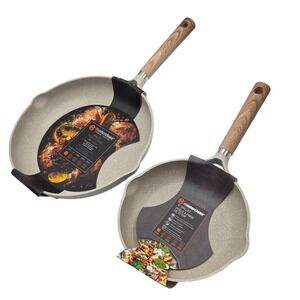 Masterclass Premium Cookware 8" And 11" Frying Pan Skillet Set  Greige Induction